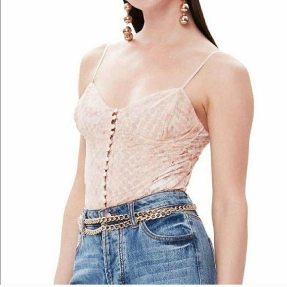 NEW AFRM The River Bodysuit in Pastel Snake Women's Size L‎ NWT - Picture 1 of 8